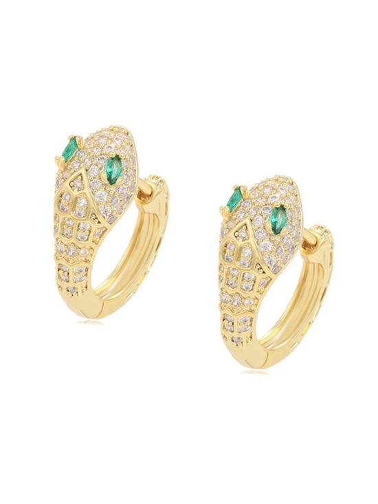 SC JEWELRY Jewelry - Last 1🔥14k Gold Plated Hoop Earrings with White CZ Zircon Tarnish Free Jewelry